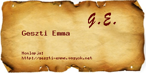 Geszti Emma névjegykártya